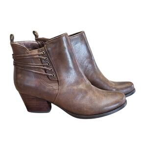 Beartraps Ankle Boots Brown with 2 1/4" Heel Womens Size 9M EUC